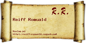 Reiff Romuald névjegykártya